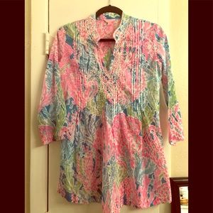 EUC Lilly Pulitzer lets cha cha tunic